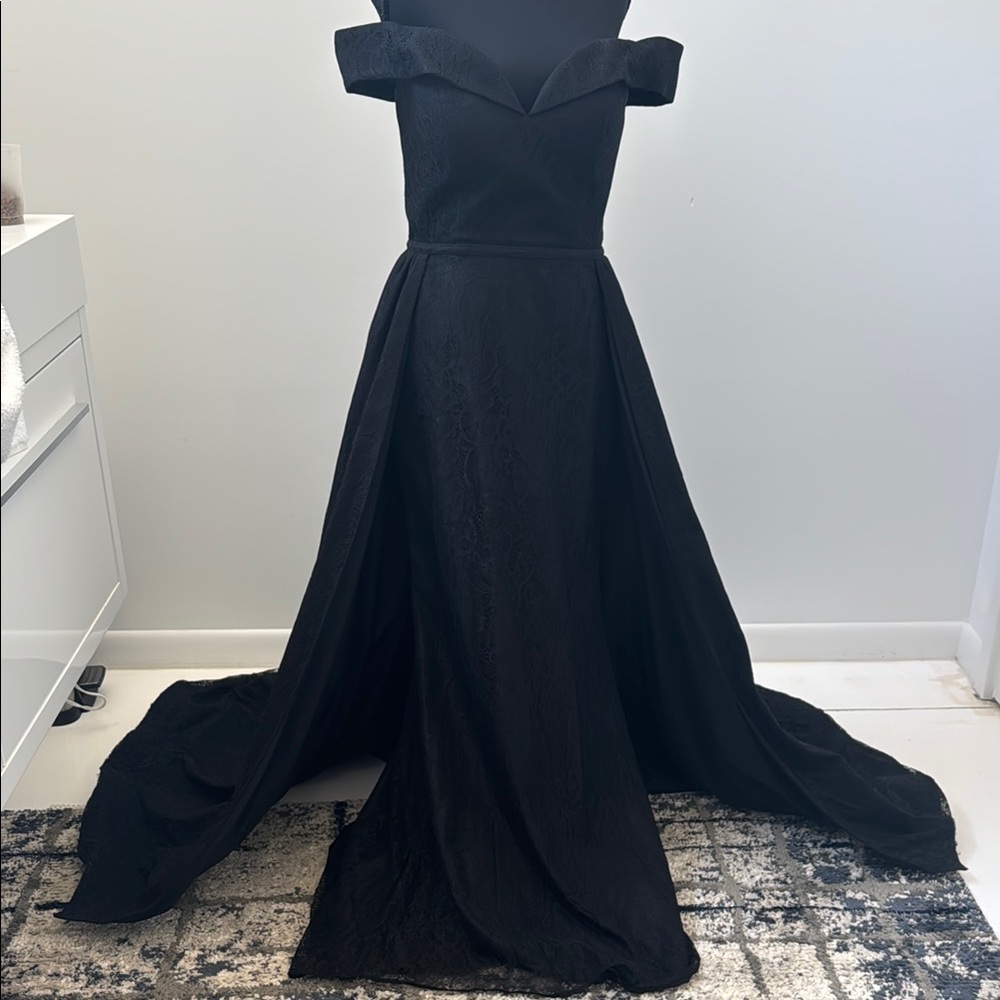 Mac Duggal Black Strapless Gown